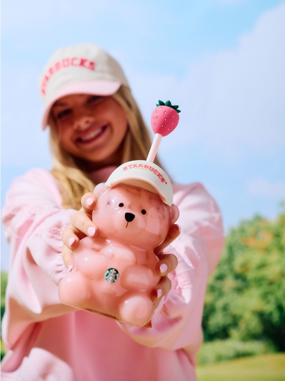 2026 Starbucks Pink Bearista Bear Glass Cold Cup - Picture 3 of 7